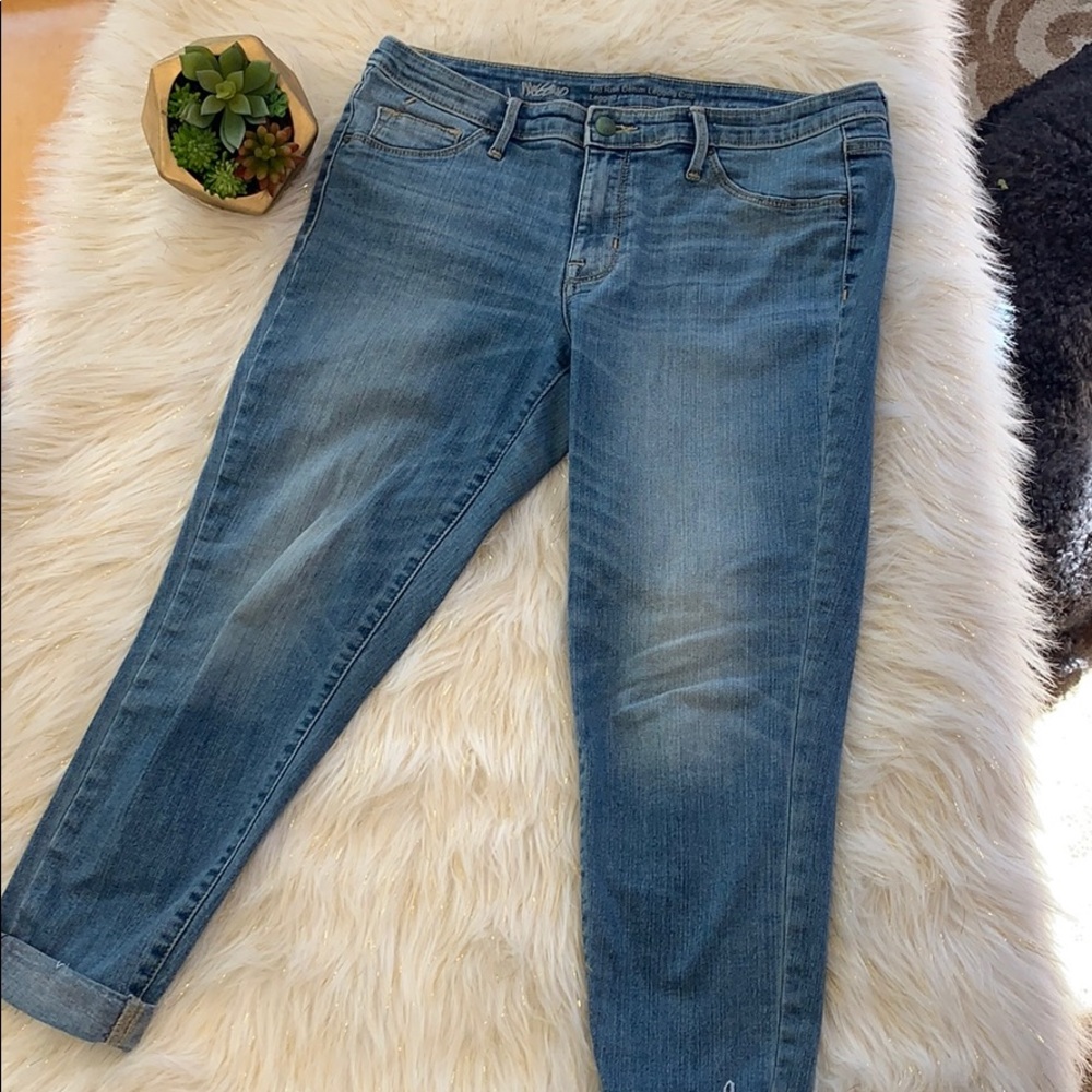 Mid Rise Denim Cropped Leggings